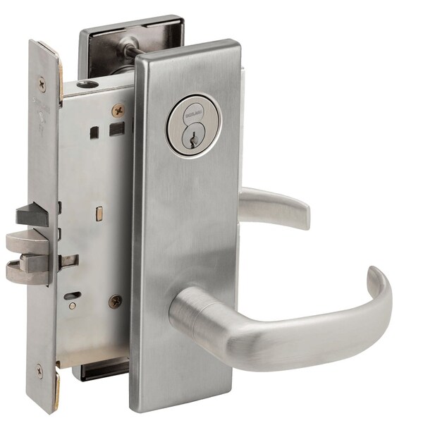 Schlage Grade 1 Entrance Office Mortise Lock, Schlage FSIC With Core, S123 Keyway, 17 Lever, N Escutcheon, S L9050R 17N 626 - main